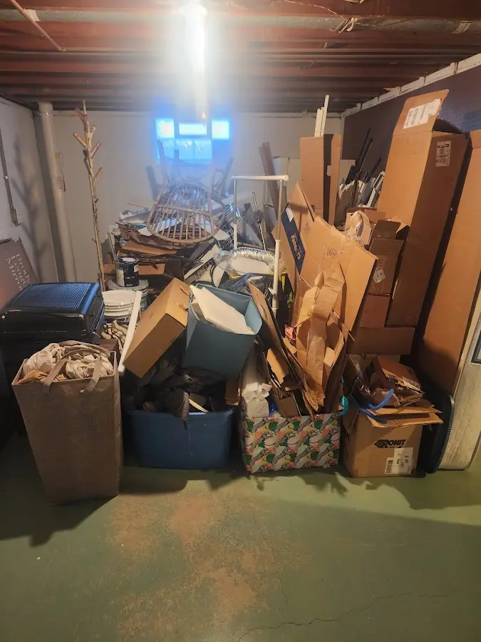 Roll-off dumpster container at job site for 4 Yard Dumpster Rental in Minersville